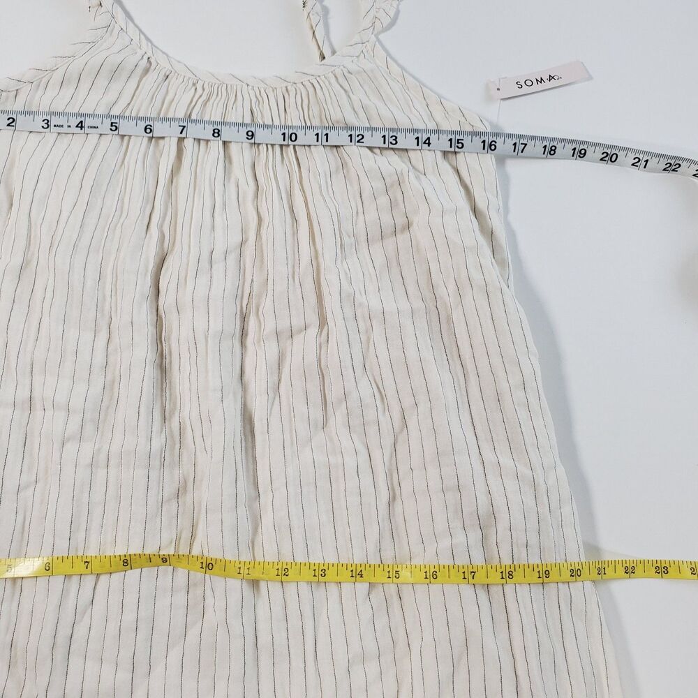 NWT Soma Women’s Dress Size XS White Black 100% Cotton Maxi Flowy Swim Cover-Up - Picture 11 of 12